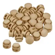 Cord Locks, 30 Pack Round Spring Toggle Stopper, Khaki