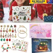 24pcs Kids Advent Calendar Christmas Countdown DIY Jewelry Bracelet Making Set