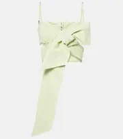 [Blumarine] Blumarine Bow-detail denim top AU 8 green