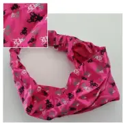 PUNK PINK SKULLS BLACK WHITE GY HAIR STRETCHY ELASTIC HEADBAND HEAD BAND BANDANA