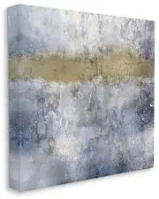 Stupell Industries Abstract Blue Beige Distressed Urban Texture Design Stretched Canvas Wall Art by Kim Allen