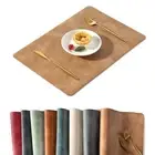 Univo Colors Washed Cowhide Pattern PU Leather Placemats Set of 8 Heat Resist...