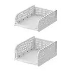 Stackable Closet Organizer - Versatile Foldable Storage Baskets In White Drawers