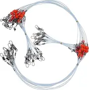 Nylon Fishing Leaders Rigs, 12PCS Mono Fishing Leader Line with Swivels Snaps Beads Fishing Rigs Fishing Lures Line Leader Rigging Saltwater Freshwater