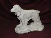 Ceramic Bisque Cocker Spaniel Dog on a Rock Base U Paint ~ Ready to Paint