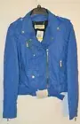 Michael Kors, Leather, Jacket, Blue Jay, Zippers, Snaps, Medium
