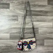 Brighton Womens Tom Clancy Love And Joy Crossbody Bag Multicolor Canvas Zip New