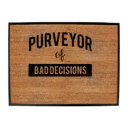 Purveyor Of Bad Decisions - Funny Novelty Doormat Man Cave Floor mat