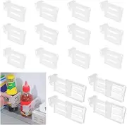 NAROSEBE Fridge Organiser 16 Pieces Fridge Divider Side Door Storage Divider Fridge Side Door Bottles Separator Fridge Divider Adjustable Storage Shelf for Fridge Divider