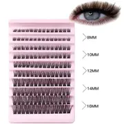 DIY Lash Clusters 100 Pack False Eyelash Extensions Natural Fluffy Wispy Lashes 8 to 16mm Mix
