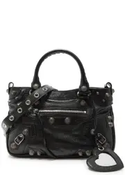 Balenciaga Le Cagole Medium Top Handle Bag, Leather Bag, Black One Size