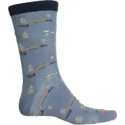 Merrell Men's M/L Shoe 9.5 - 12 Ranger Retro Cotton Crew Outdoors Socks Blue