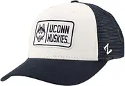 ZHATS Standard NCAA Officially Licensed Snapback Hat Big Rig Patch White Navy Defer
