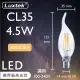 【Luxtek樂施達】高效能LED 拉尾蠟燭型燈泡 全電壓 4.5W E14 黃光 10入(CL35C_WW4.5W E14 F30)