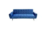 Ava Tufted Velvet Sofa Bed by Sarantino - Blue