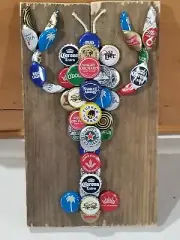 Beer Cap Art - LOBSTER, on reclaimed wood - Handmade on Cape Cod!