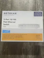 Netgear FS605NA 5-Port Ethernet Switch 10/100 Mbps In White - New - Sealed