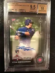 2016 Topps Now - World Series - Kyle Schwarber ON CARD Auto BGS 9.5 ! Limited Ed