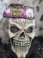 Fearsome Faces Easter Unlimited Halloween Skull With White Wig Mask Fun World