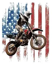 Sublimation Print American Motocross Ready To Press Heat Transfer