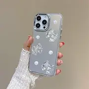 [PONRFEKT] for Tecno Spark 20 Pro Mirror Case,Luxury Bling Butterfly Soft TPU Bumper Anti-Drop Shockproof Protective Cover Phone Case for Women Girls-Bow