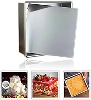 Anodized Aluminum Square Cheesecake Pan Chiffon Cake Mold Baking Mould with Removable Bottom 7 Inch x 7 inch x 3 inch (A 7 inch)