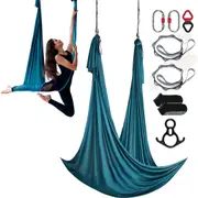 Aerial Silk & Yoga Swing, 10 m Length, Aerial Yoga Hammock Kit with 100gsm Nylon Fabric, Full Rigging Hardware & Easy Set-up Guide, Antigravity Flying for All Levels Fitness Bodybuilding,
