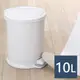 [特價]【日本RISU】H&H圓筒造型踩踏垃圾桶 10L-灰白色
