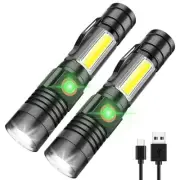 LED Rechargeable, 2000 Lumens Super Bright Magnetic Flashlight with COB Work ...