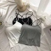 Cross-Back Padded Camisole White - One Size