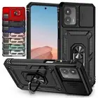 For Motorola Moto G 2023 2022 Shockproof Armor Kickstand Case Slide Camera Cover
