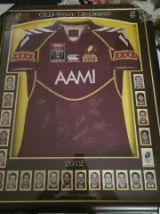 QLD State Of Origin Signed & Framed Jersey 2012