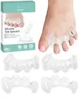 2 Pairs Toe Spacers Gel Silicone Toe Separators for Women Men to Correct Bunion