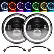 Pair 7" Round Halo LED Headlights Hi-Lo Beam Lamp For Dodge W100 W200 W300 Dart (for: Chrysler)