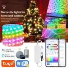 20M TUYA Led Fairy String Lights Music Sync 200LED WS2812B Copper Wire String Li
