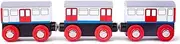 Tidlo Wooden Underground Train - London Underground Train Toy, 3 Carriages, Wooden Train Track Accessories, Compatible with Most Wooden Train Sets