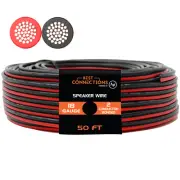 18 Gauge 50 Feet Red Black Speaker Wire Copper Clad Aluminum Zip Cable 12 Volt