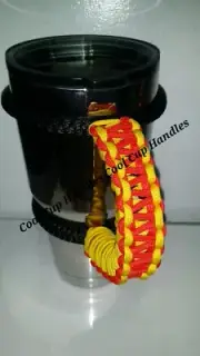 Paracord Handle for 40oz, 30oz or a 20oz Yeti, RTIC & Ozark Red & Mustard Yellow