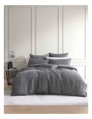 [Private Collection] Urban Waffle Quilt Cover Set in Charcoal