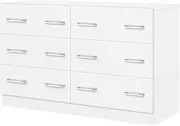 ALFORDSON Dresser with 6 Drawers Hallway Tallboy, Bedroom Standing Storage Cupboard with Handles, Living Room Side Cabinet Chests of Drawers, Indoor Furniture Home Organiser Sideboard, White Colour