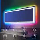 Giant RGB LED Bathroom Mirror Double Light Bar Full Length Fogless Vanity Mirror