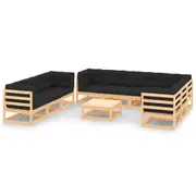 10 Piece Garden Lounge Set with Cushions Solid Pinewood vidaXL