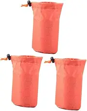 LOORGVEL 3pcs Camping Storage Bag Drawstring Pouch Workout Drawstring Sack Cover Bag Camping Gear Bag Exercise Cinch Sack Hiking Gear Cinch Bag Gym Sack Orange