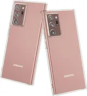 [2 Pack] Case for Samsung Galaxy Note 20 Ultra/Note 20 Plus, Soft Silicone Slim Full-Body Protective Cover Compatible with Samsung Galaxy Note 20 Ultra/Note 20 Plus Phone Case (Clear+Clear)