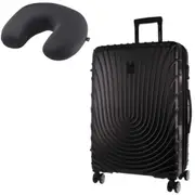 Pierre Cardin PC3248LV 80cm LARGE Black Hard Shell Case + BONUS Travel Pillow LC400