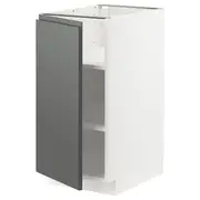 METOD base cabinet with shelves, white/Voxtorp dark grey, 40x60x80 cm