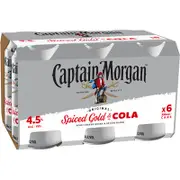 Captain Morgan Spiced Rum & Cola Can 330mL