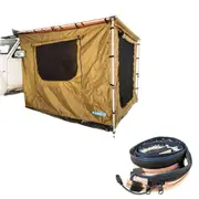 Adventure Kings 2x2.5m Waterproof Awning Tent + 1.3m LED Strip Light Camping 4WD