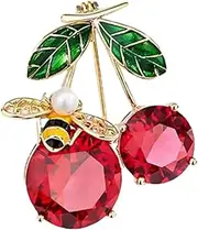 [SAFIGLE] Cherry Bee Brooch Brooches and Pins for Women Brooch Aesthetic Women Brooch Creative Brooch Cherry Brooch Cherry Pin Brooch Pins for Women Fashion Decorative Pin Cherry Accessories