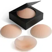Nippies Nipple Cover - Sticky Adhesive Silicone Nipple Pasties - Reusable Pasty Nipple Covers For Women With Travel Box